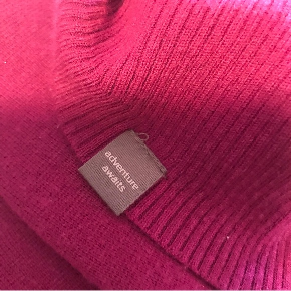 Title Nine‎ Small Wool Full Zip Mock Neck Magenta Sweater Jacket Thumbholes Golf - Picture 12 of 14